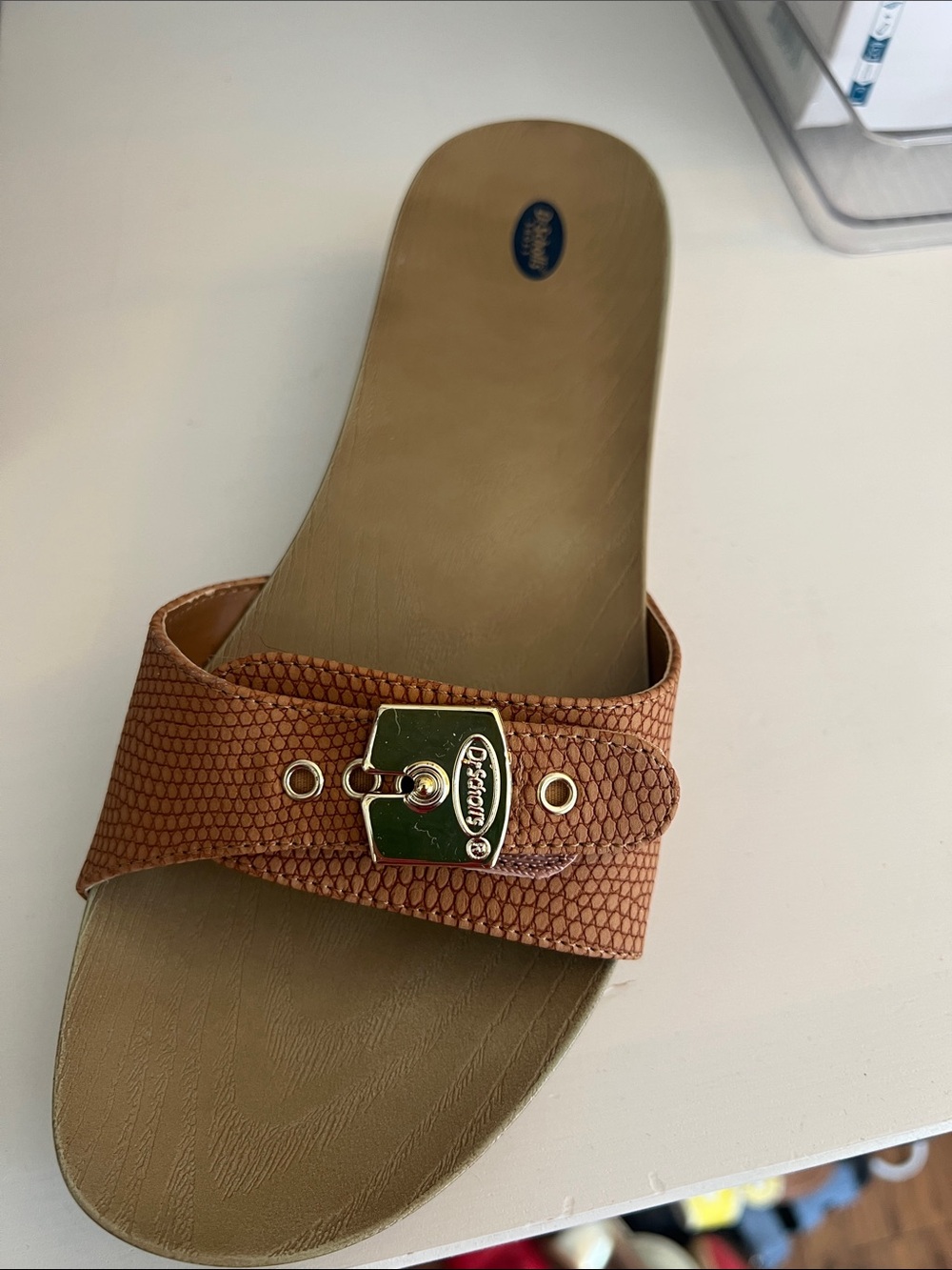 Dr. Scholl's Saddle Tan Studded Mule Sandals - Picture 2 of 5